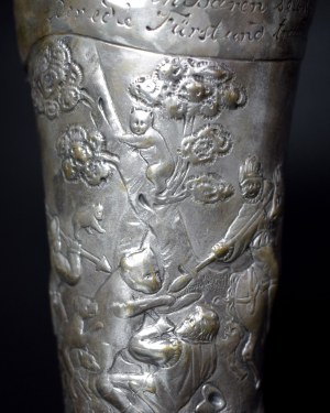 Silver goblet with hunting motif