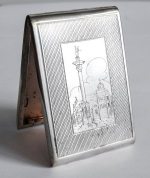 Pre-war cigarette case with the Sigismund's Column, Warsaw