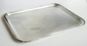 Silver tray in neoclassical style, Italy, early 20th century.