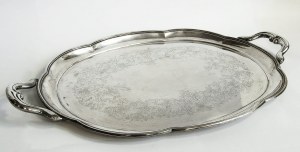 Silver tray with floral design, Hamburg, Germany, second half of 19th century.