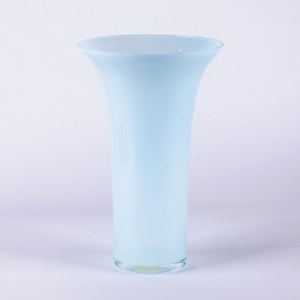 Tarnowiec Glassworks, Light blue vase, early 21st century.