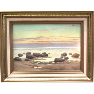 Soter Jaxa Malachowski (1867-1952), Paesaggio marino, 1923