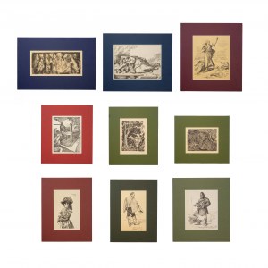 set of nine woodcuts