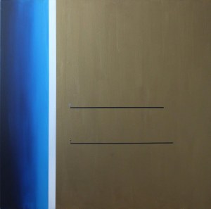 Filip ŁOZIŃSKI (nar. 1986), Kompozice s modrou a zlatou barvou, 2024