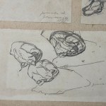L. SERRA, Lot of 16 drawings on paper, featuring various subjects grouped on three sheets - L. Serra