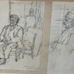 L. SERRA, Lot of 16 drawings on paper, featuring various subjects grouped on three sheets - L. Serra