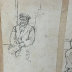 L. SERRA, Lot of 16 drawings on paper, featuring various subjects grouped on three sheets - L. Serra