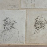 L. SERRA, Lot of 16 drawings on paper, featuring various subjects grouped on three sheets - L. Serra