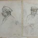 L. SERRA, Lot of 16 drawings on paper, featuring various subjects grouped on three sheets - L. Serra