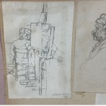 L. SERRA, Lot of 16 drawings on paper, featuring various subjects grouped on three sheets - L. Serra