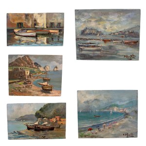 UNIDENTIFIED SIGNATURE, Lot of 5 Seascapes
