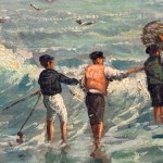 ANONIMO, Neapolitan seascape with figures
