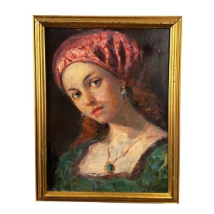 UNIDENTIFIED SIGNATURE, Portrait of a woman in the impressionist style.
