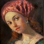 UNIDENTIFIED SIGNATURE, Portrait of a woman in the impressionist style.