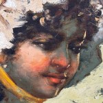 F. RISPOLI, Portrait of a young woman with a hat - F. Rispoli