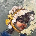 F. RISPOLI, Portrait of a young woman with a hat - F. Rispoli