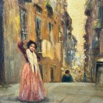 V. MIGLIARO, Neapolitan street scene with figures - V. Migliaro