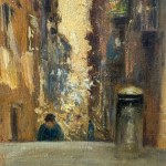 V. MIGLIARO, Neapolitan street scene with figures - V. Migliaro