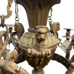 Important finely chiseled gilt bronze chandelier