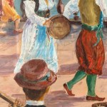 UNIDENTIFIED SIGNATURE, Terrace dance scene overlooking the gulf