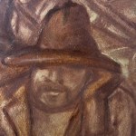 A. PANNOCCHIA, Oil painting on cardboard Two men in a tavern - A. Pannocchia