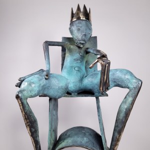 D.Z., King on a Throne of Cards (Bronze, height 77 cm)