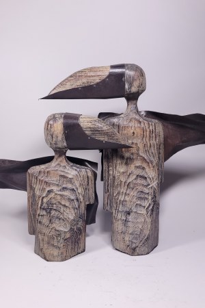 Karol Dusza, Busti - Coppia di uccelli (H 52 cm)