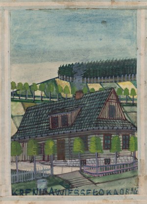 Nikifor Krynicki (1895 Krynica - 1968 Folusz), villa de Krynica, années 1950.