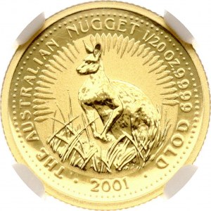 Australia 5 Dollars 2001 Gold Nugget - Kangaroo NGC MS 69 TOP POP
