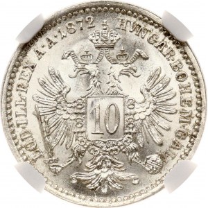 Austria 10 Kreuzer 1872 NGC MS 63