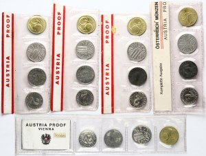 Rakousko 2 - 50 grošů 1971-1975 Sada 20 mincí