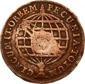 Brazil 40 Reis 1790 Countermarked 20 Reis
