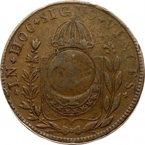 Brazil 40 Reis 1830 R Countermarked
