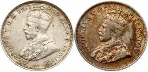Shilling de l'Afrique de l'Ouest britannique 1918 et Shilling de l'Afrique du Sud 1924 Lot de 2 pièces