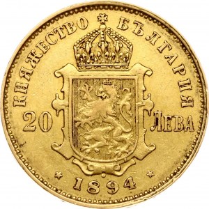 Bulharsko 20 Leva 1894 КБ