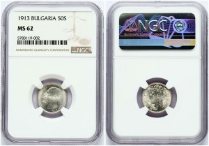 Bułgaria 50 Stotinki 1913 NGC MS 62