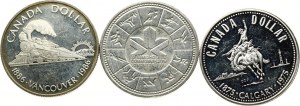 Dollar canadien 1975-1986 Lot de 3 pièces