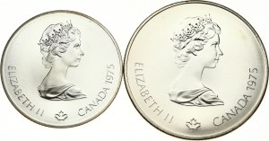 Kanada 5 & 10 Dollars 1975 1976 Olympische Spiele Montreal Lot von 2 Münzen