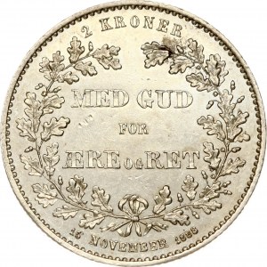 Denmark 2 Kroner 1888 Anniversary of Reign