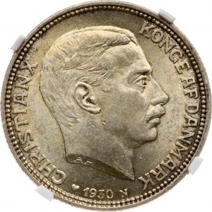 Denmark 2 Kroner 1930 N; AH/HS King birthday NGC MS 64