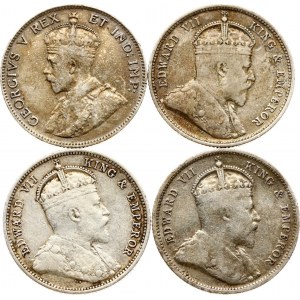 East Africa 50 Cents 1906-1911 Lot of 4 coins