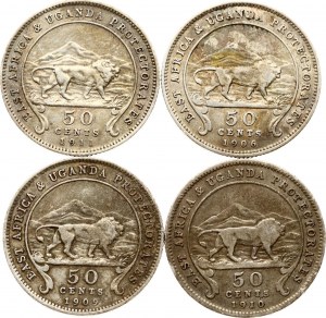 East Africa 50 Cents 1906-1911 Lot of 4 coins