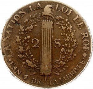 Frankreich 2 Sols 1792 M