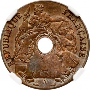 French Indochina 1 Cent 1922 A NGC MS 63 BN