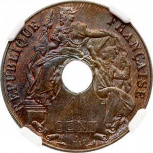 Francuskie Indochiny 1 cent 1926 A NGC MS 64 BN
