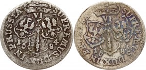 Germany Brandenburg-Prussia 6 Groscher 1683 HS & 1684 HS Lot of 2 coins