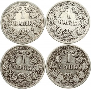 1 Mark 1874-1881 Partia 4 monet