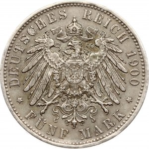 Niemcy Oldenburg 5 Mark 1900 A