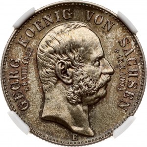 Allemagne Saxe 2 Mark 1904 E Mort NGC MS 65