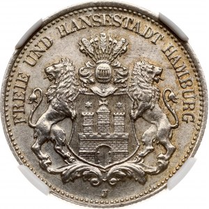 Germany Hamburg 2 Mark 1906 J NGC MS 62
